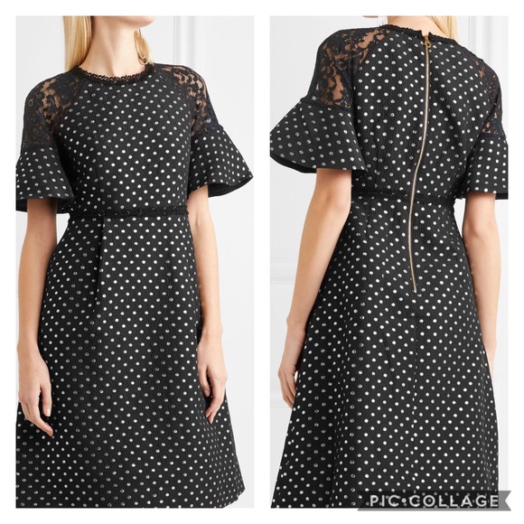 Draper James Net-A-Porter Black Polka Dot Dress - Picture 3 of 10